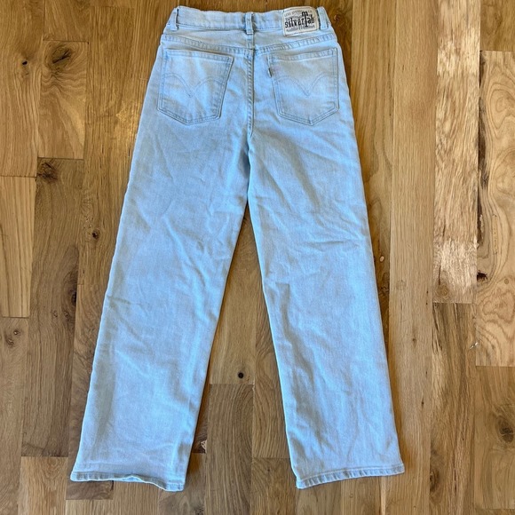 Girls Levi Strauss Silver Tab Baggy‎ Light Wash Denim Jeans SZ 12 Reg - Picture 6 of 8